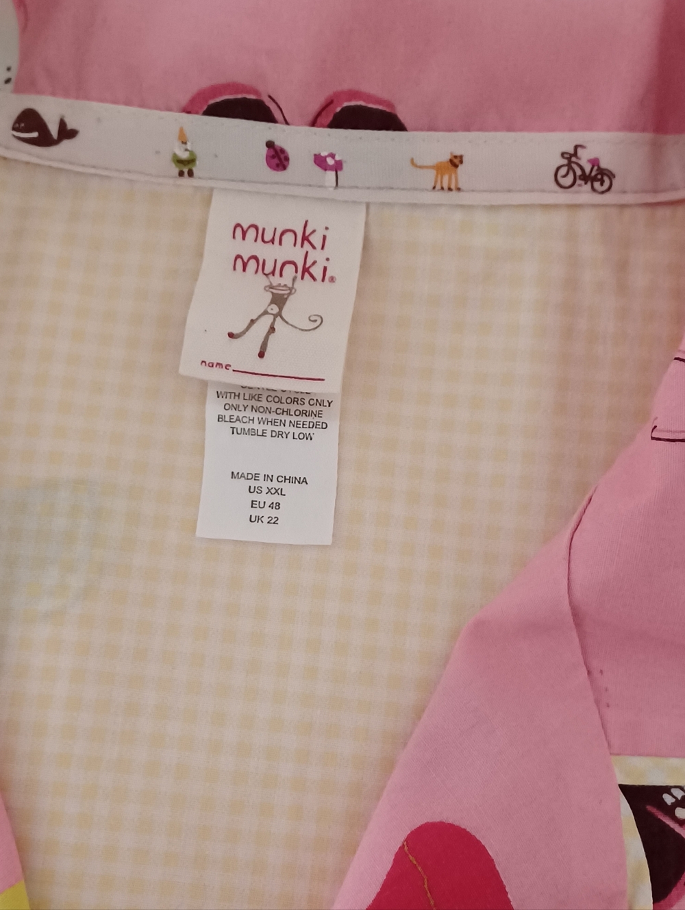 Munki Munki Pink Butterfly Cotton Pajama Set- Size XXL - Picture 6 of 10